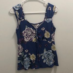Purple floral tank top